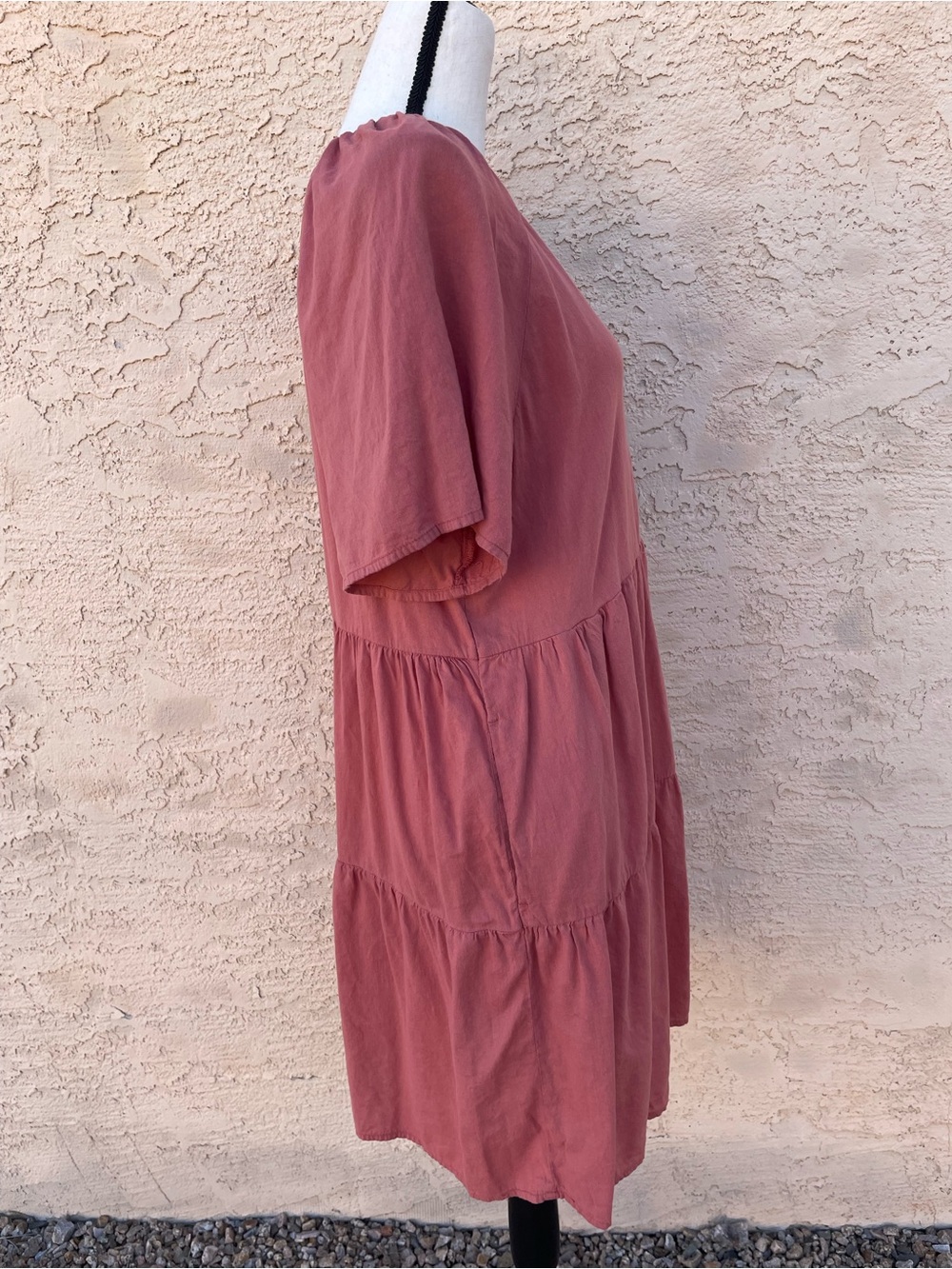 Old Navy swing dress babydoll tiered mini lightweight pockets rust autumn large - Picture 5 of 10